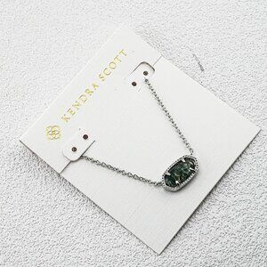 Kendra Scott Green Veined Stone Necklace